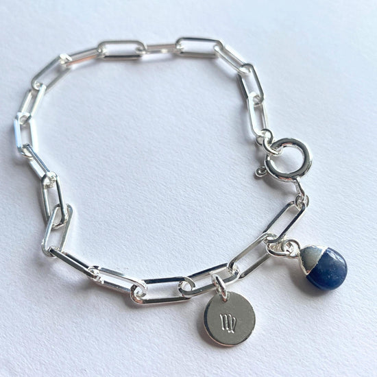 Sapphire Tiny Tumbled Chunky Chain Bracelet | Optimism (Silver)