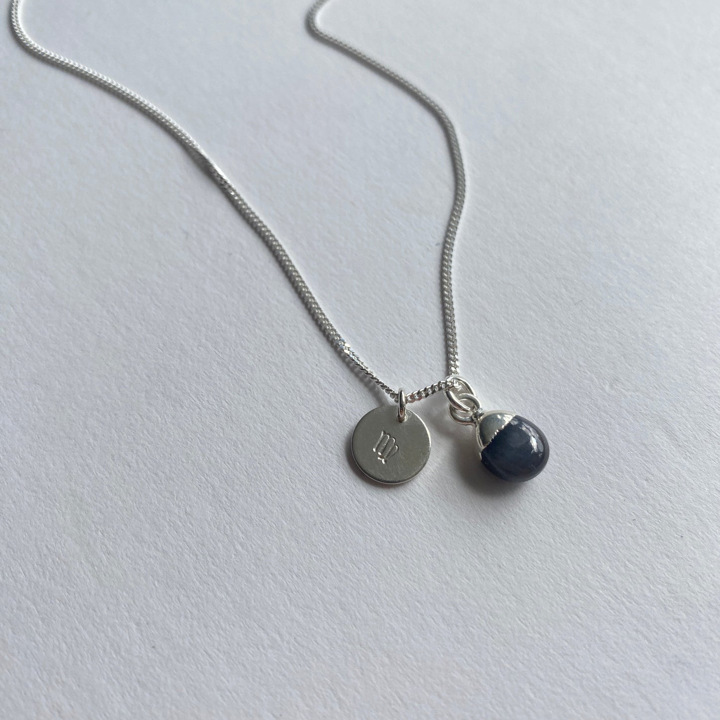 Bridesmaid | Tumbled Gemstone Necklace (Silver)