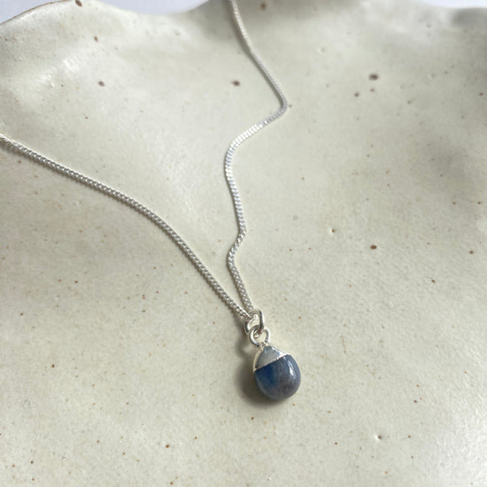 Bridesmaid | Tumbled Gemstone Necklace (Silver)