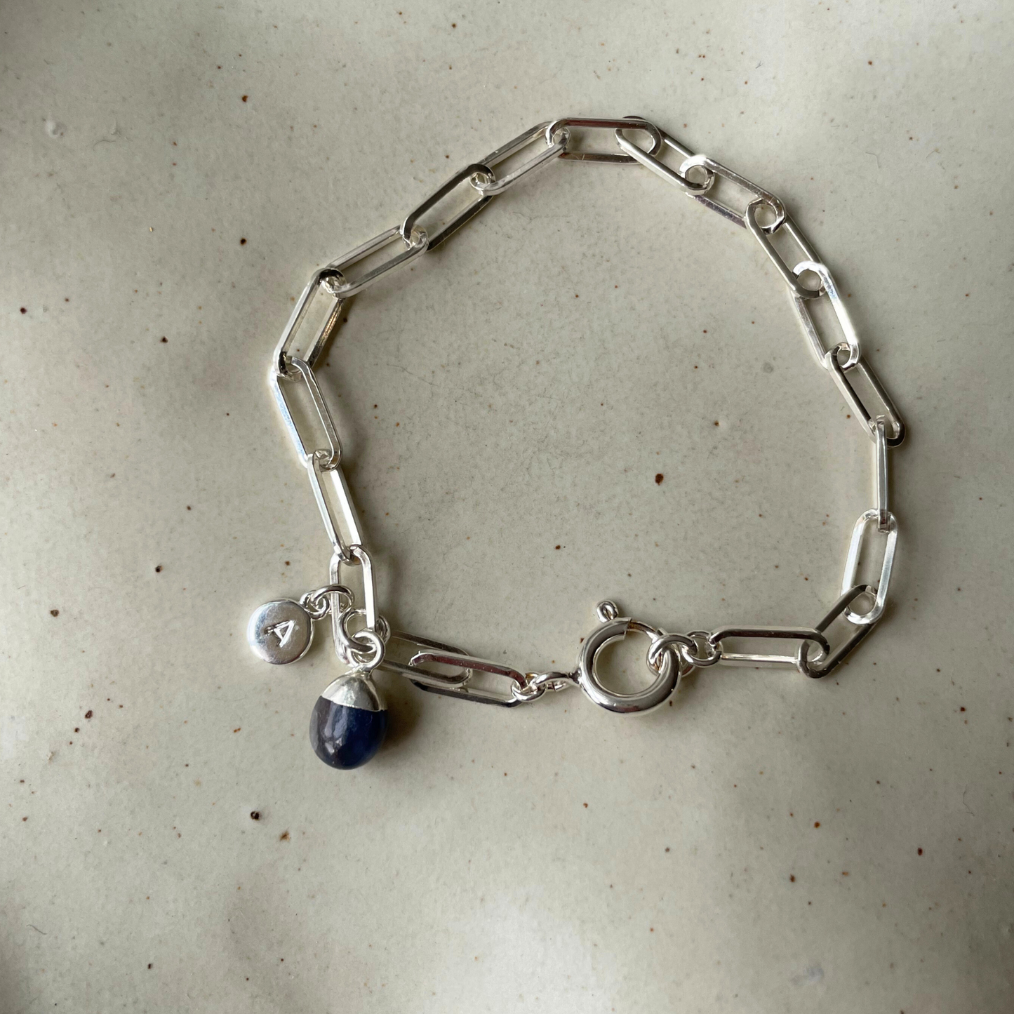 Sapphire Tiny Tumbled Chunky Chain Bracelet | Optimism (Silver)
