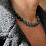 The Statement Balance Necklace - Green Agate
