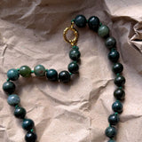 The Statement Balance Necklace - Green Agate