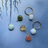Shell Amulet Gemstone Earrings (Gold)
