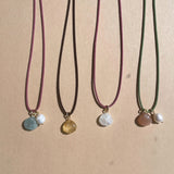 Shell Pendant Cord Necklace (Gold)