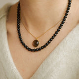 Domed Circle Pendant Necklace
