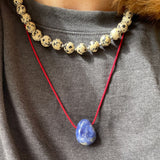 Pebble Stone Cord Necklace (Gold)