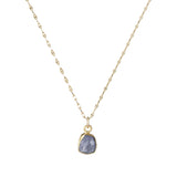 Tanzanite Carved Necklace | Positivity (Gold Plated)