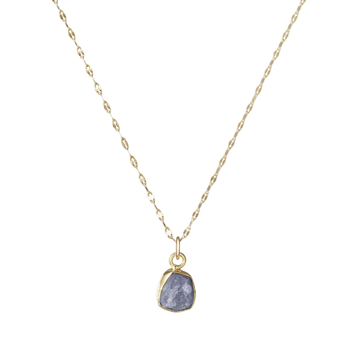 Tanzanite Carved Necklace | Positivity (Gold Plated)