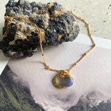 Choose Your Own | Tumbled Gemstone & Moon Necklace (Gold Plated)