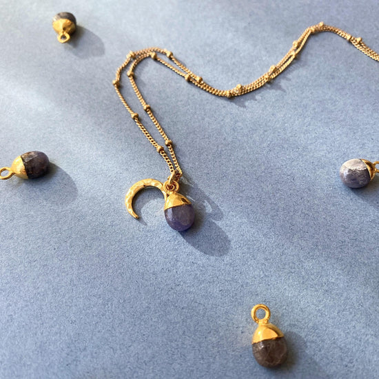 Tanzanite & Moon Necklace | Success (Gold Plated)