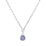 Tanzanite Carved Necklace | Positivity (Sterling Silver)