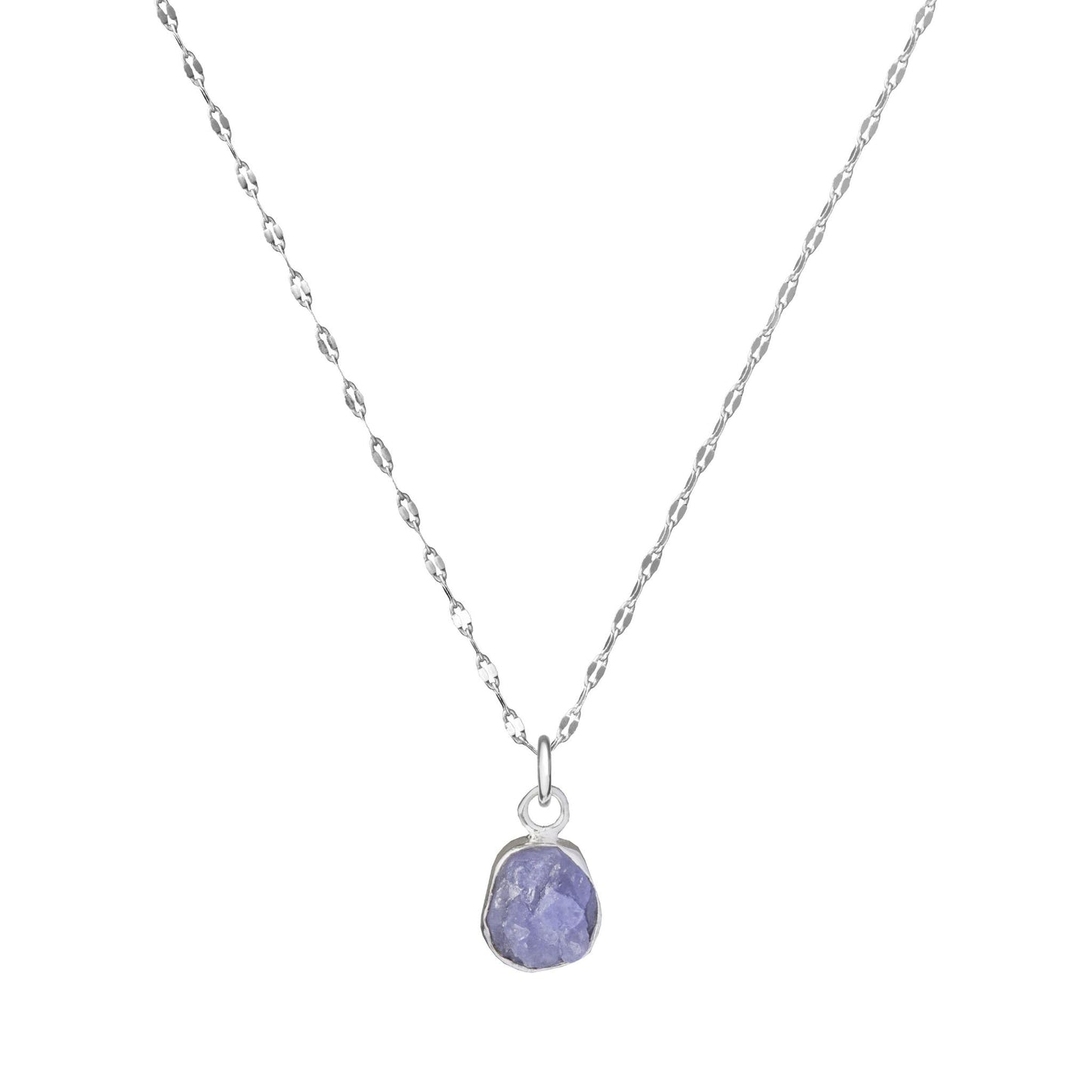 Tanzanite Carved Vintage Chain Necklace | Positivity (Sterling Silver)