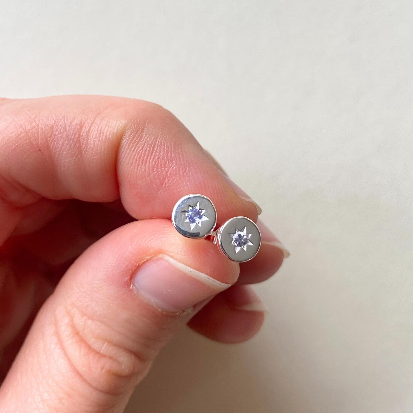 Tanzanite Guiding Star Birthstone Stud Earrings | December (Sterling Silver)