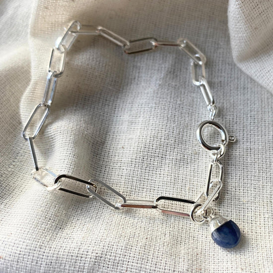 Tanzanite Tiny Tumbled Chunky Chain Bracelet | Optimism (Silver)