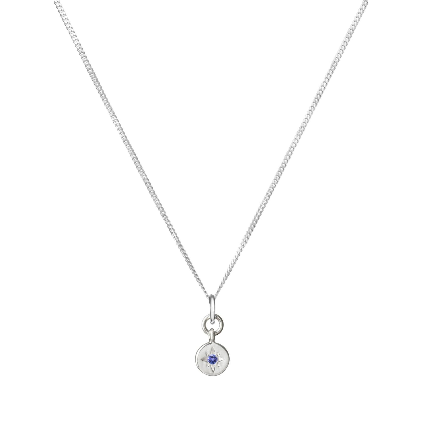 Tanzanite Guiding Star Birthstone Necklace | December (Sterling Silver)