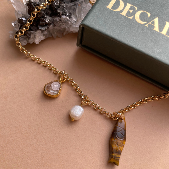 Good Fortune Fish Triple Necklace | Tiger Eye