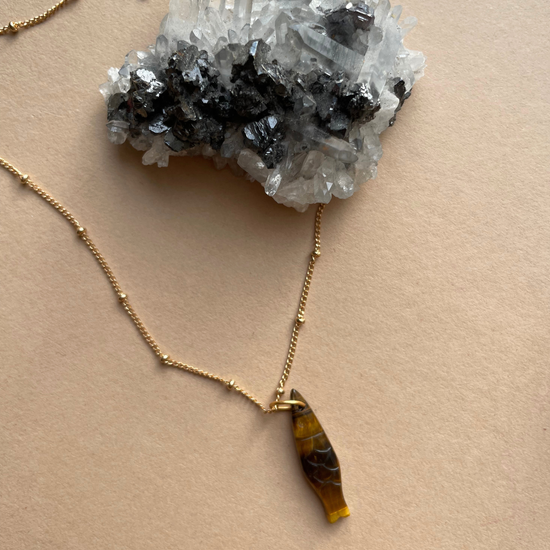 The Lone Fish Necklace | Tiger Eye