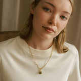 Special Edition Tiger Eye Gem Slice Triple Necklace | Courage & Protection (Gold)