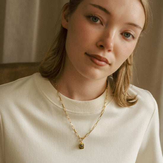 Special Edition Tiger Eye Gem Slice Triple Necklace | Courage (Gold)