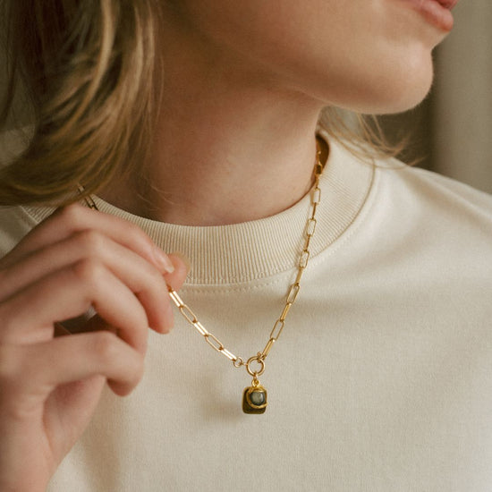 Special Edition Tiger Eye Gem Slice Triple Necklace | Courage (Gold)