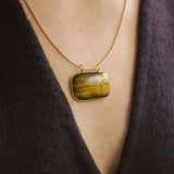 Bevelled Stone Pendant Necklace