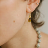 Mini Oval Dome Drop Earrings