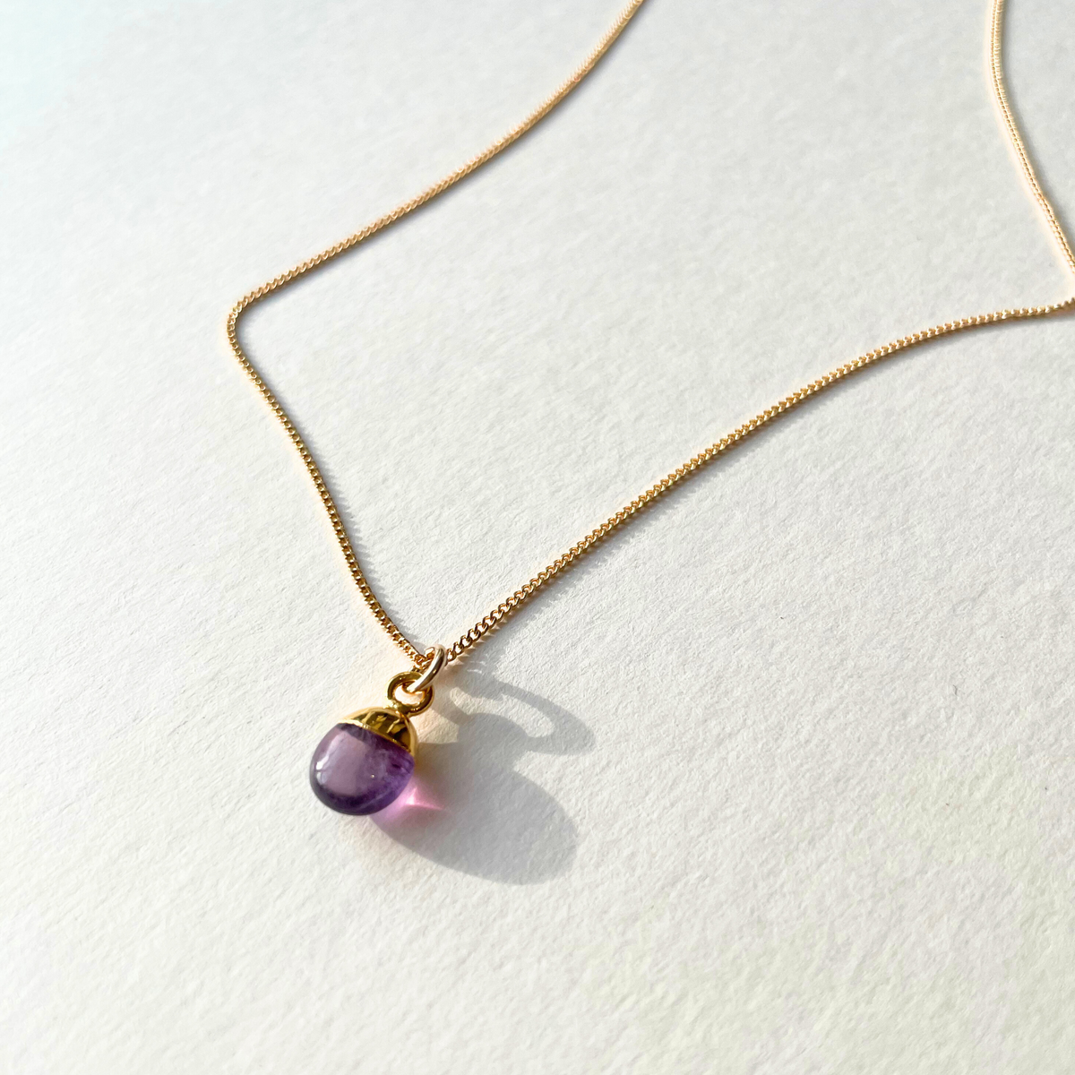 Amethyst Tiny Tumbled Necklace Calming