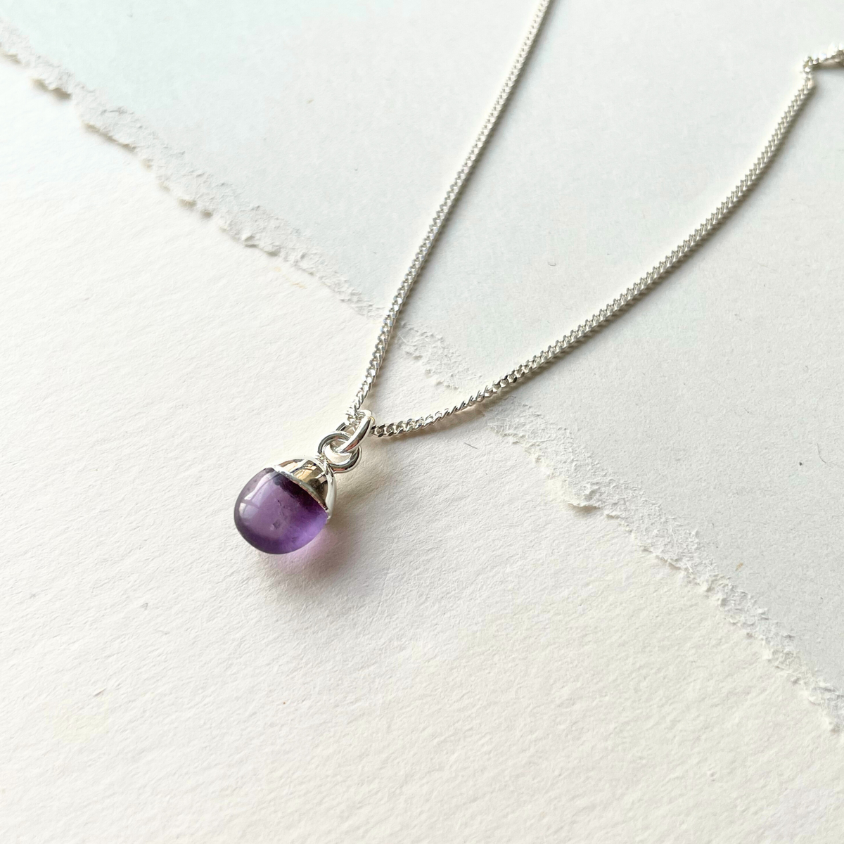 Amethyst Tiny Tumbled Necklace Calming