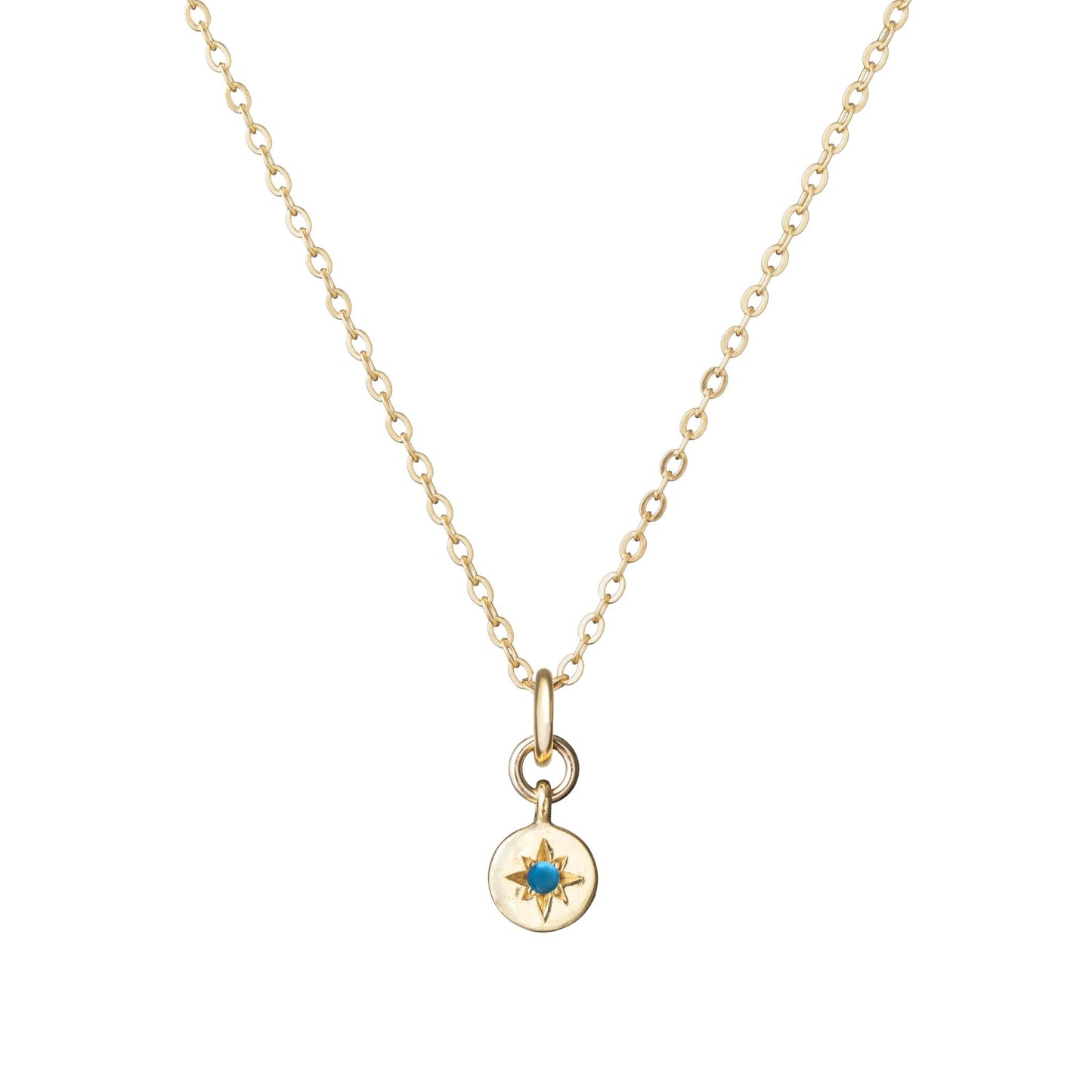 Turquoise Guiding Star Birthstone Necklace | December (Gold Plated)