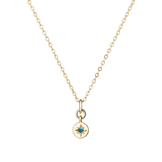 Turquoise Guiding Star Birthstone Necklace | December (Gold Plated)