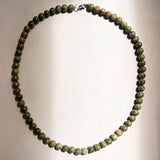 Unakite Earthstone Strand Necklace (Silver)