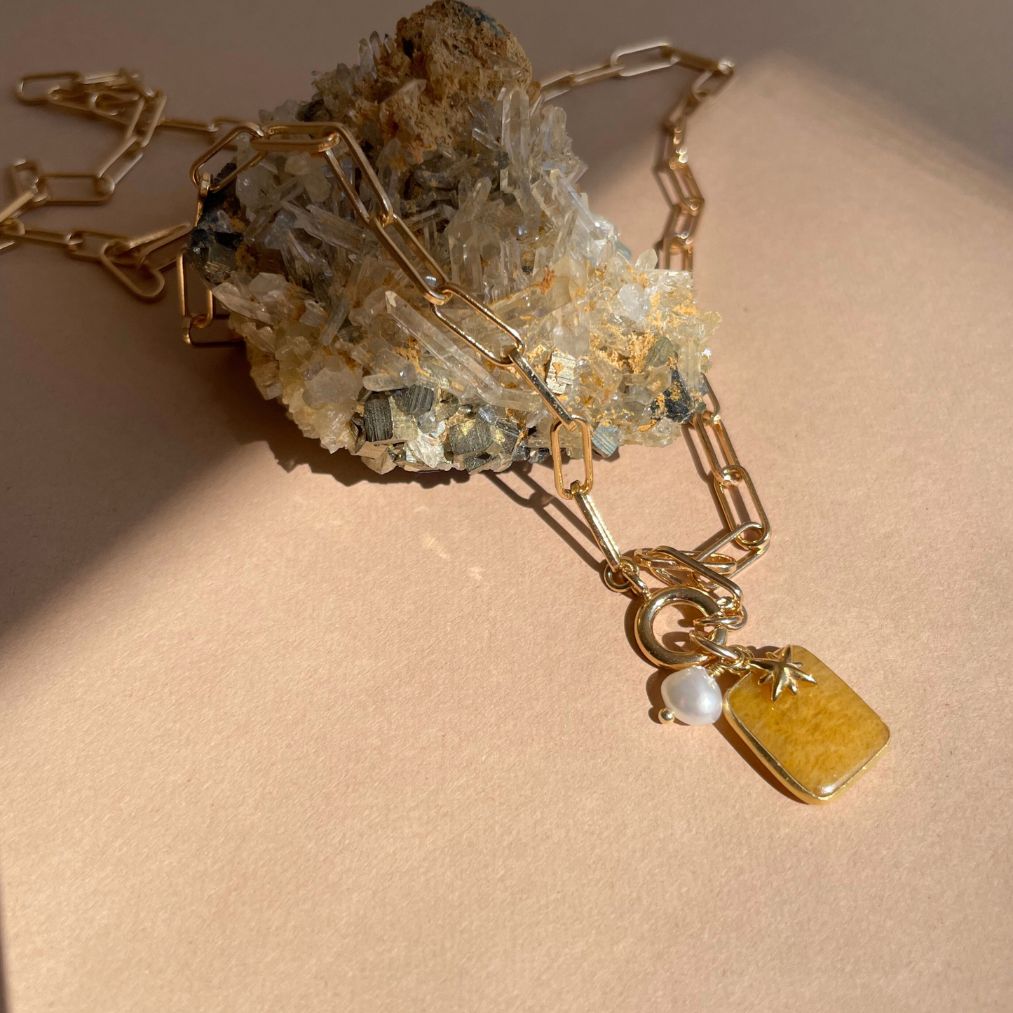 SS25 Limited Edition Yellow Aventurine Chunky Chain Necklace (Gold Plated)