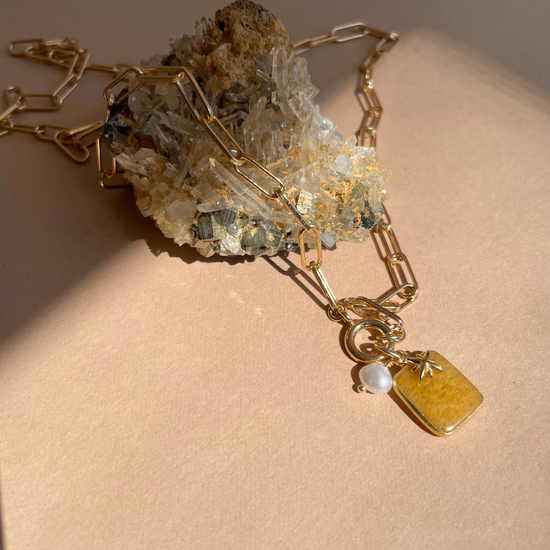 SS25 Limited Edition Yellow Aventurine Chunky Chain Necklace (Gold Plated)