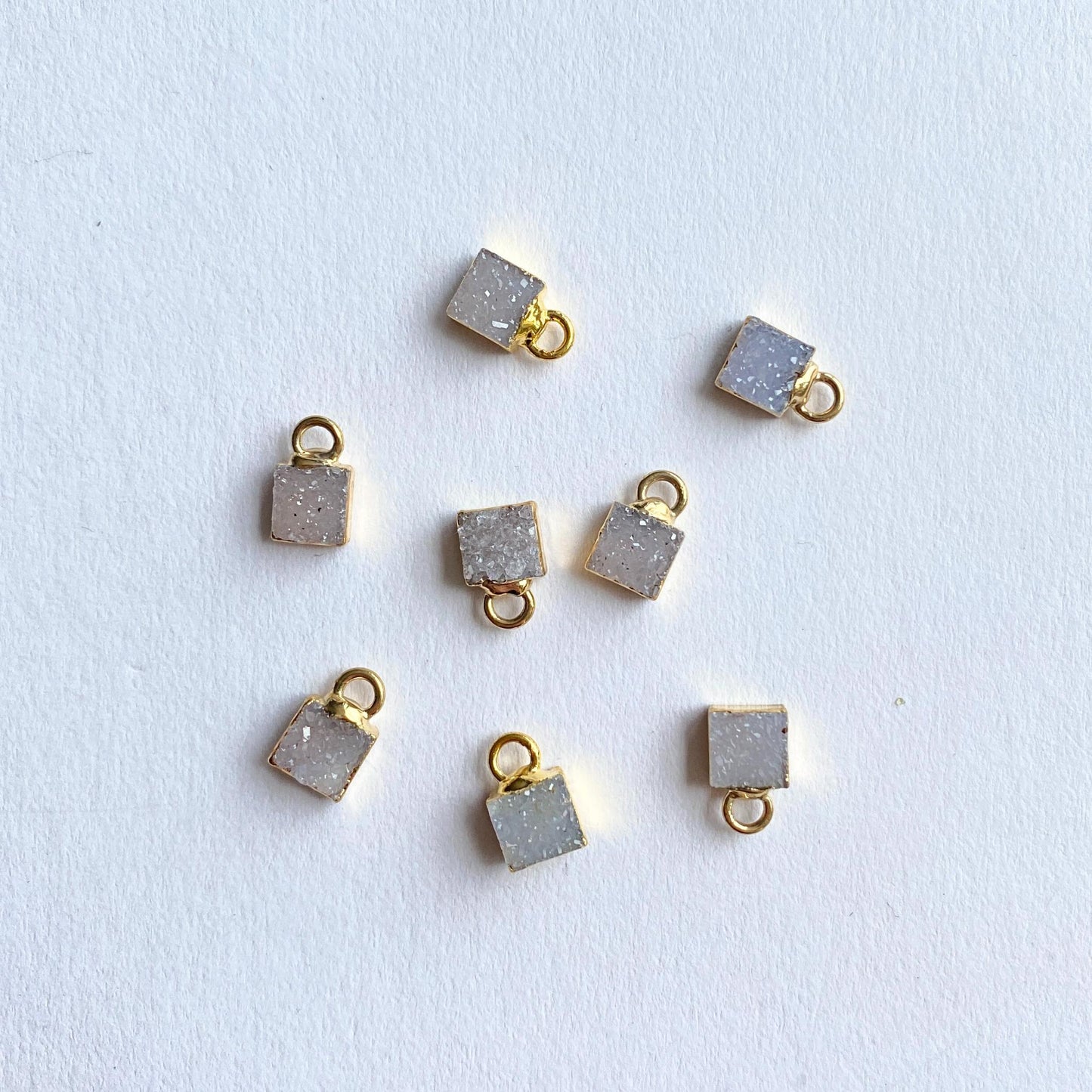 Imperfect Drusy Square Pendant | Gold Plated