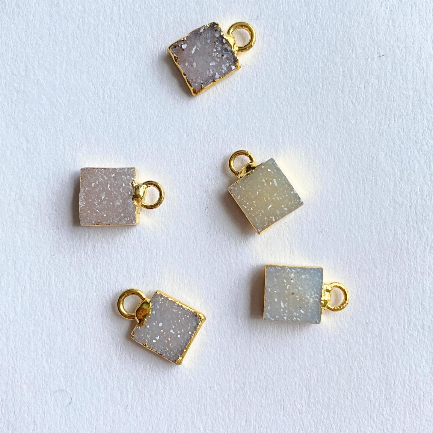 Imperfect Drusy Square Pendant | Gold Plated