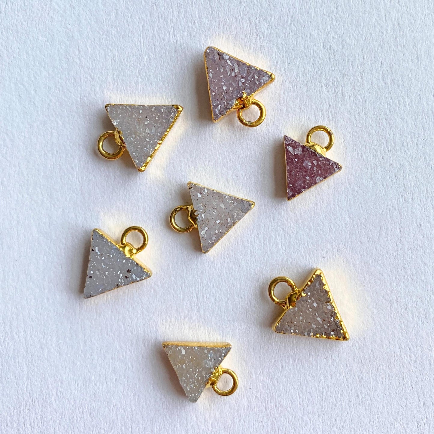 Imperfect Drusy Triangle Pendant | Gold Plated