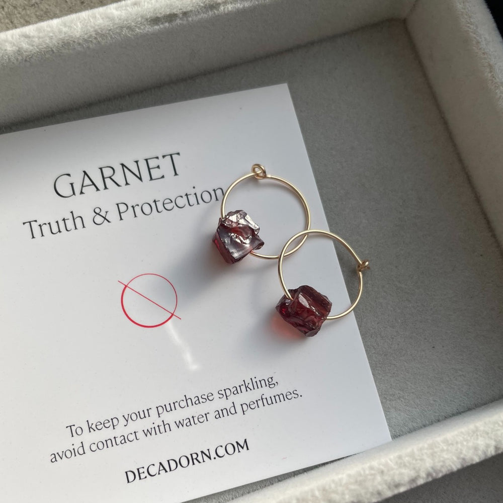 Raw Cut Floating Hoop Earrings - 8 Stones to Choose From - (Gold Fill)