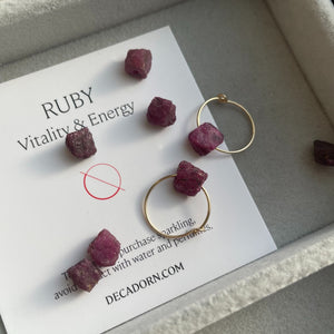 Raw Cut Floating Hoop Earrings - 8 Stones to Choose From - (Gold Fill)