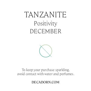 December Birthstone | Tanzanite Moon Charm Necklace (Gold Plated)