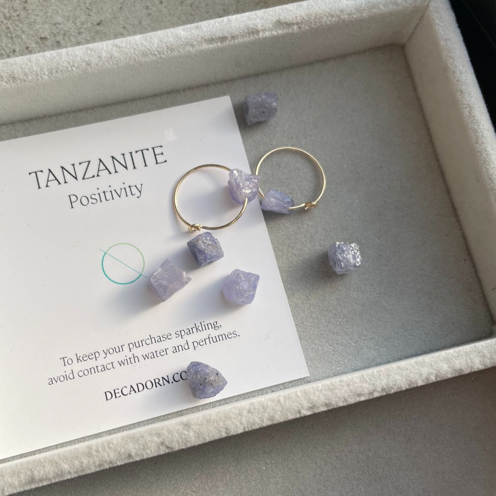 Raw Cut Floating Hoop Earrings - 8 Stones to Choose From - (Gold Fill)
