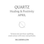 April Birthstone | Quartz & Moon Necklace (Gold Plated)