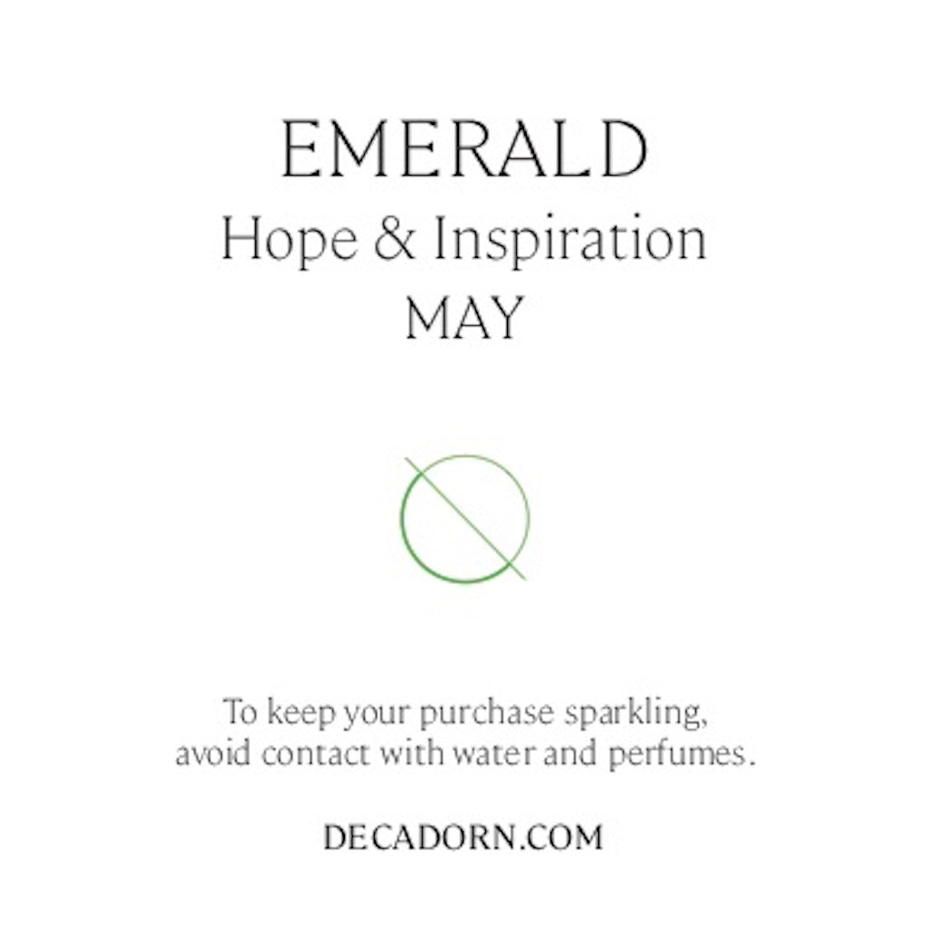 May Birthstone | Emerald Tiny Tumbled Dropper Earrings | Decadorn