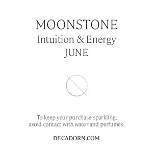 June Birthstone | Moonstone Charm Necklace (Gold Plated)