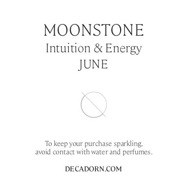 June Birthstone | Moonstone Moon Charm Necklace (Gold Plated)