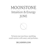 June Birthstone | Moonstone Moon Charm Necklace (Gold Plated)