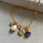 December Birthstone | Tanzanite Charm Necklace (Gold Plated)