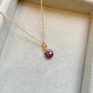 Ruby Tiny Tumbled Necklace | Energy (Gold)