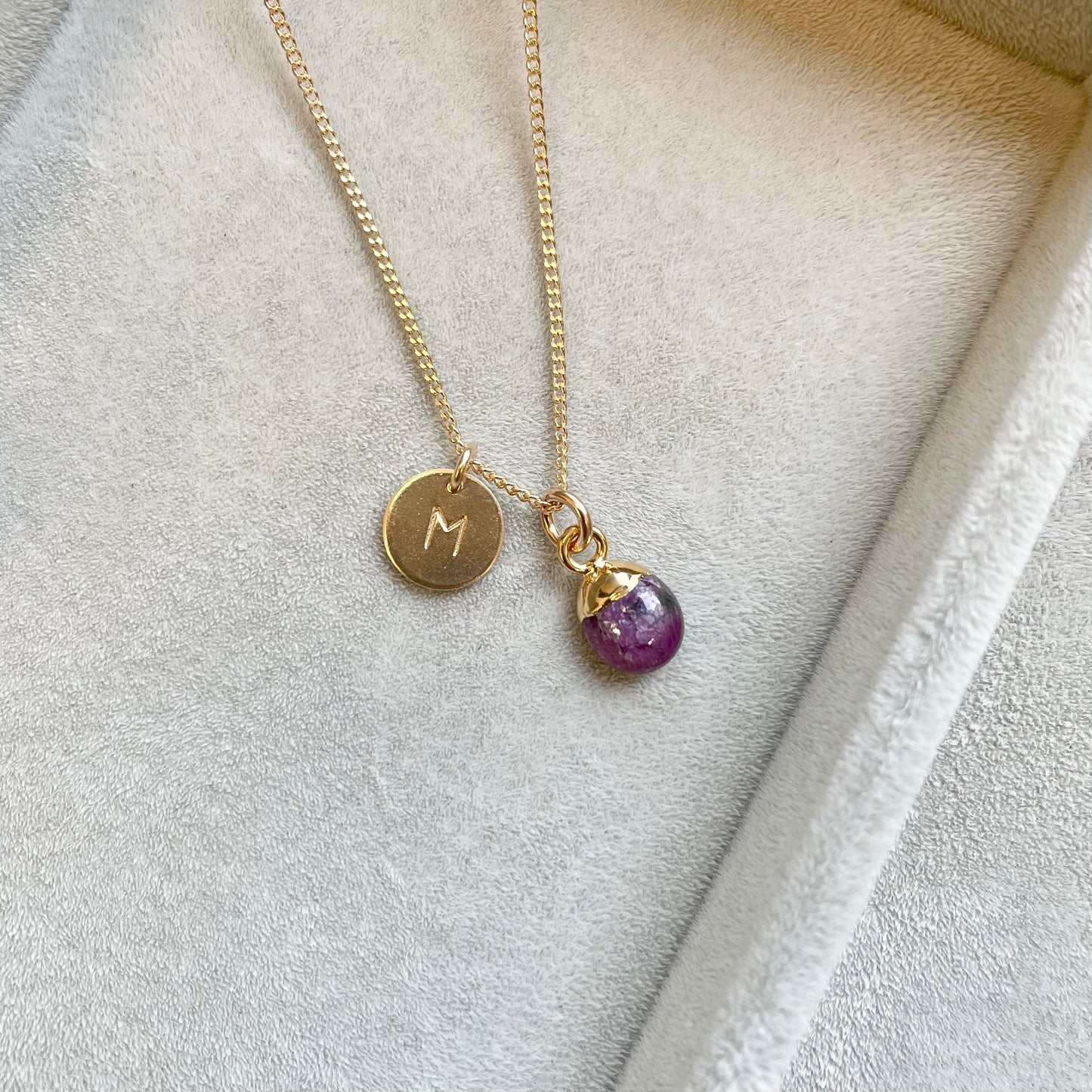 Ruby Tiny Tumbled Necklace | Energy (Gold)