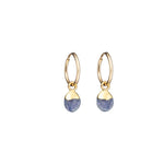 Tiny Tumbled Gemstone Hoop Earrings - DECEMBER, Tanzanite - Decadorn