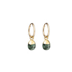 May Birthstone | Emerald Tiny Tumbled Hoop Earrings | Decadorn